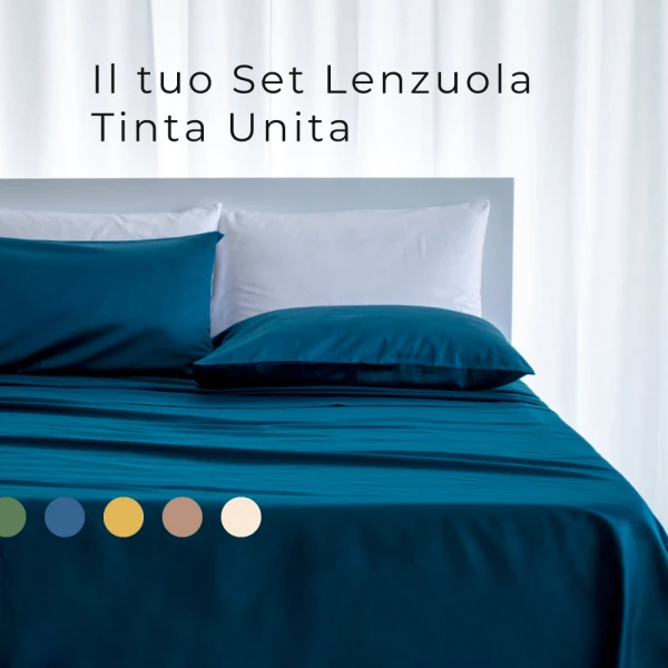 Set Lenzuola - in Tinta Unita - Maxi King Size su Misura